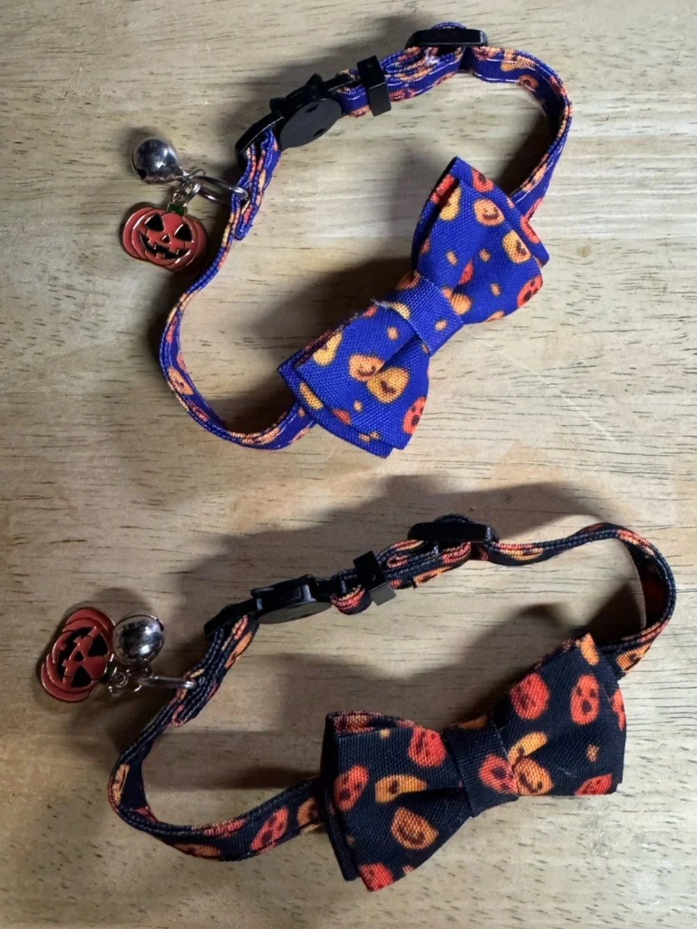 2 Halloween Pumpkin Cat Collars